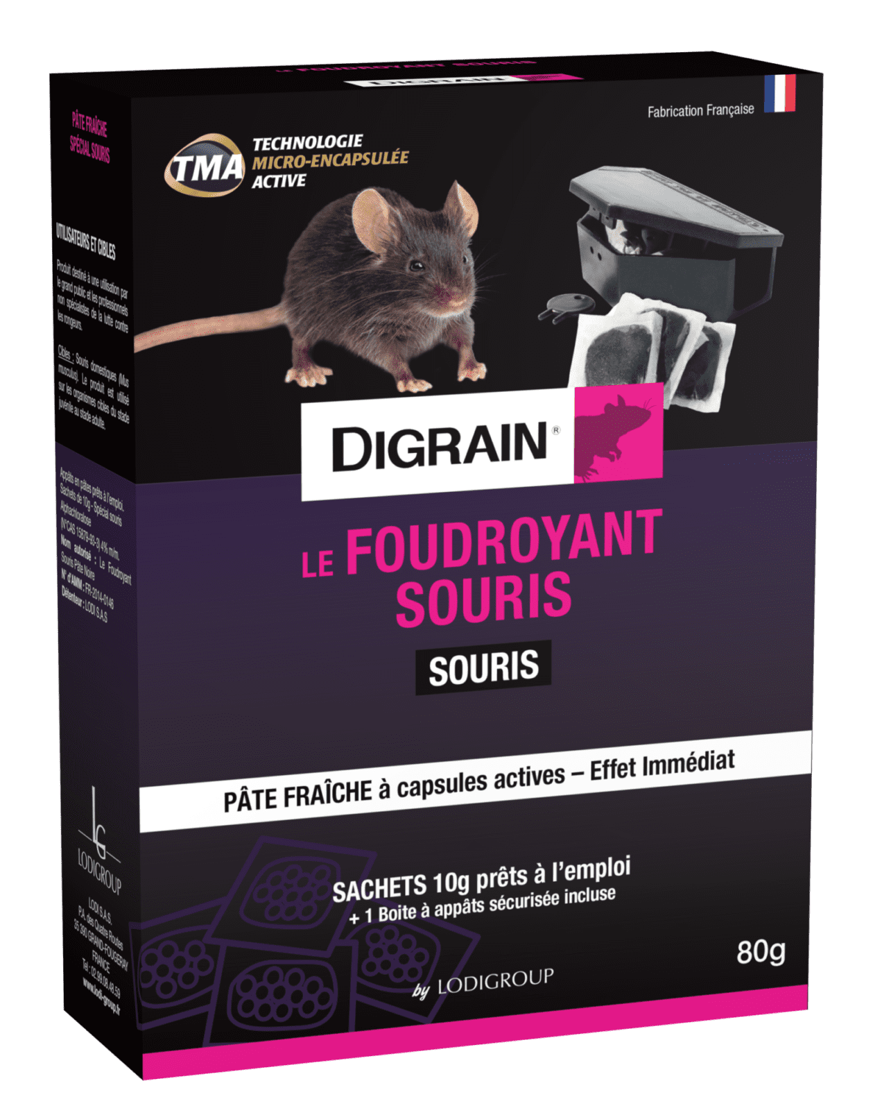 Digrain le Foudroyant : appât + poste d'appatâge anti souris - Fatalexpert,  Vente Produits punaise de lit, cafards et morts aux rats