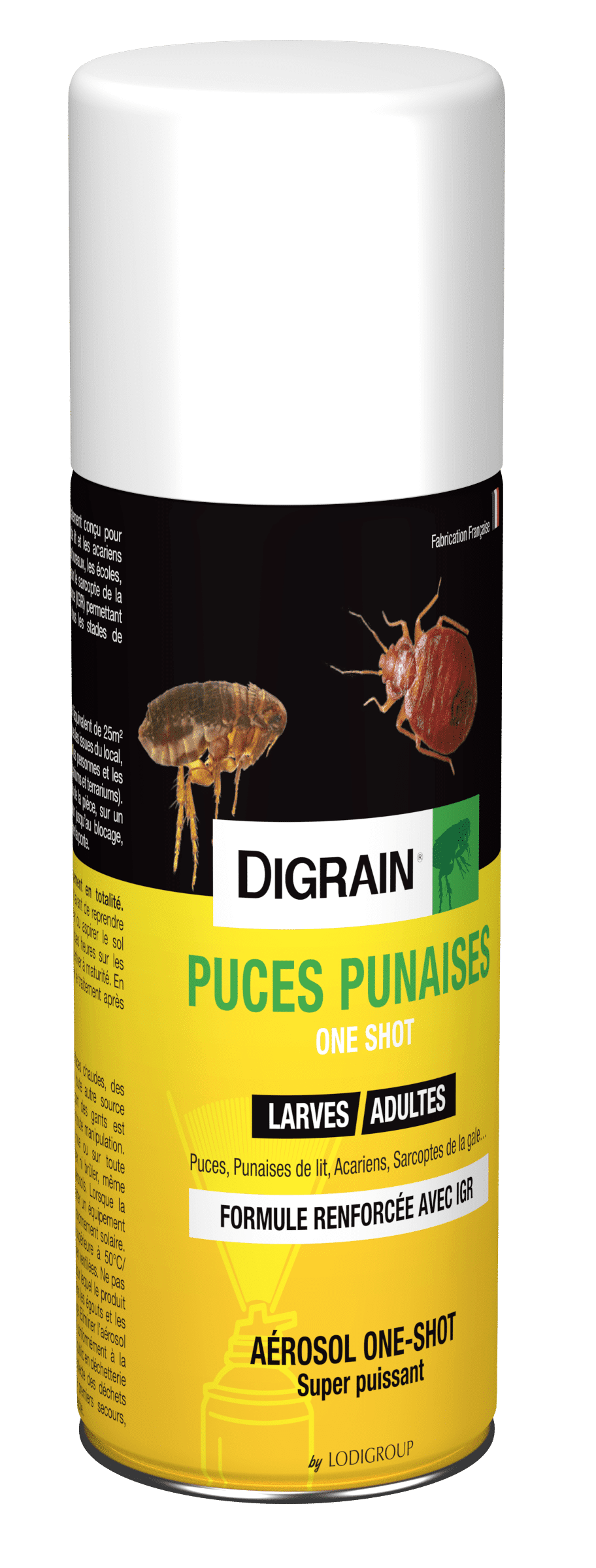 Fumigène Digrain puces punaises anti gale one shot efficace larve et adulte