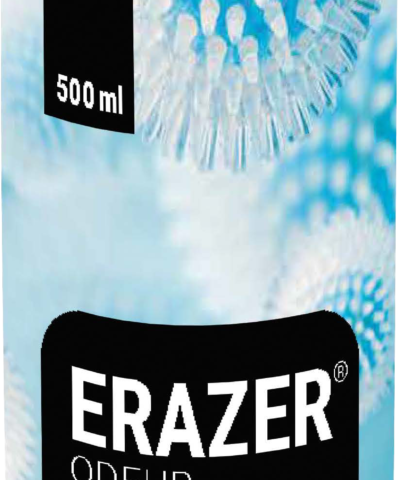 Erazer Odeur, 500ml. Destructeur d'odeurs persistant. Pulvérisation à fort débit. Désodorisation rapide grâce à des molécules destructrices d'odeur. Parfum de qualité, rémanence.
