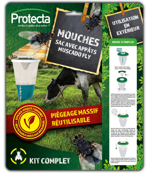 Protecta Cac mouches reutilisable 2 appats 5 litres2